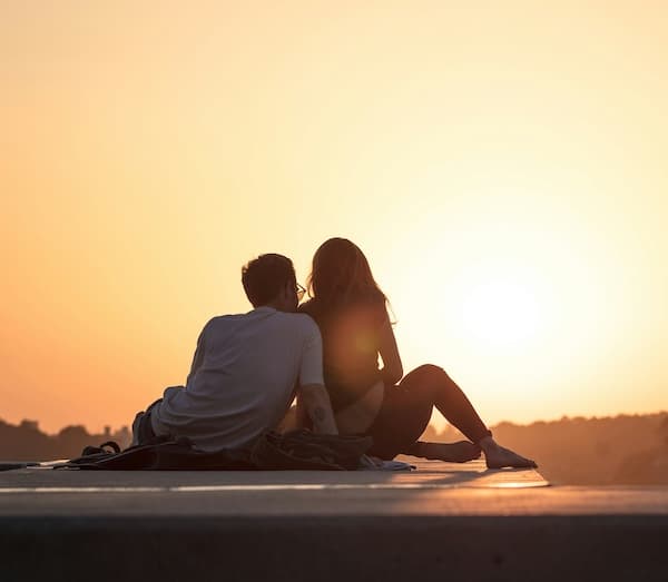 Couple enjoying sunset